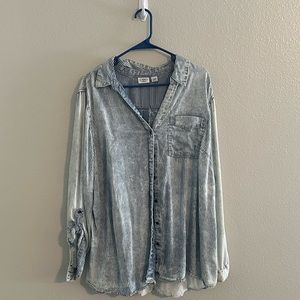 Long sleeved button up stripped shirt